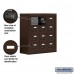 Salsbury Cell Phone Storage Locker - 4 Door High Unit (8 Inch Deep Compartments) - 12 A Doors - Bronze - Surface Mounted - Resettable Combination Locks
